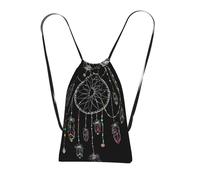 WSHFFILO dark dream catcher printed Storage bag with a drawstring backpack Drawstring strap pack Gym Bag
