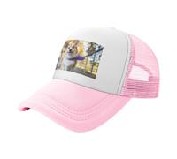 WSHFFILO Dog Corgi printed Trucker Hats Adjustable Mesh Baseball Cap Sports hat