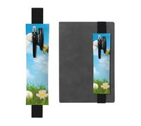 WSHFFILO Easter Bunny with Eggs and Spring Butterfly Printed Leather Pen Holder Bookmark Pencil Case
