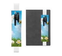 WSHFFILO Easter Bunny with Eggs and Spring Butterfly Printed Leather Pen Holder Bookmark Pencil Case