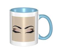 WSHFFILO Eyelash Pattern Printed Ceramic Mug Drinking Cup Coffee Mug