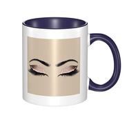 WSHFFILO Eyelash Pattern Printed Ceramic Mug Drinking Cup Coffee Mug