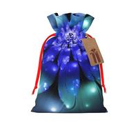 WSHFFILO Fantasy Blue Flower printed Bag Jute Drawstring Gift Bag