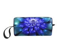 WSHFFILO Fantasy Blue Flower Printed Receive Bag Pencil Case Small Makeup Bag