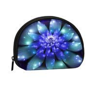 WSHFFILO Fantasy Blue Flower Printed Shell Storage Bag Mini Coin Organiser