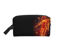 WSHFFILO Fire Nude Woman Flame Printed Storage Bag Makeup Bag Travel Toiletry Bag
