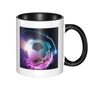 WSHFFILO Fire Soccer Ball Printed Ceramic Mug Drinking Cup Coffee Mug