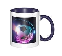 WSHFFILO Fire Soccer Ball Printed Ceramic Mug Drinking Cup Coffee Mug