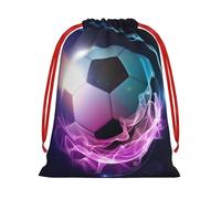 WSHFFILO Fire Soccer Ball printed Drawstring Gift Bag Decoration Gift Wrap Bags