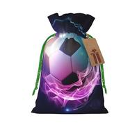 WSHFFILO Fire Soccer Ball printed Gift Packaging Bag Jute Drawstring Gift Bag
