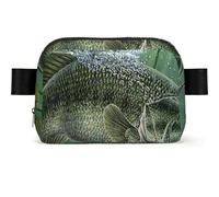 WSHFFILO Fish with a Lure Printed Square-Shaped Fashionable Waist Bag Casual Chest Bag