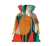 WSHFFILO Flock of Birds printed Bag Jute Drawstring Gift Bag