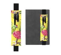 WSHFFILO Flower and Bird Art Printed Leather Pen Holder Bookmark Pencil Case
