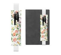 WSHFFILO Flower and Bird Printed Leather Pen Holder Bookmark Pencil Case