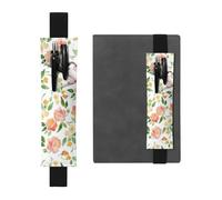 WSHFFILO Flower and Bird Printed Leather Pen Holder Bookmark Pencil Case