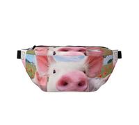 WSHFFILO Funny Cute Pig Printed Crossbody Waist Pack Casual Chest Bag