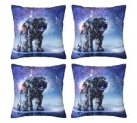 WSHFFILO Galaxy Astronaut printed Throw pillow Decorative Pillow Cover Soft Square Cushion Cover