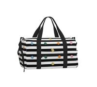WSHFFILO Glitter Rainbow Polka Dot Stripe Black and White printed Handheld crossbody sports luggage bag Shoulder Bag travelling bag