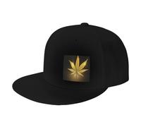 WSHFFILO Golden Cannabis Printed Baseball Cap Sports Cap Sun hat