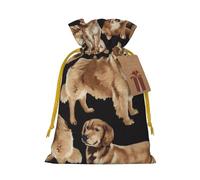 WSHFFILO Golden Retrievers printed Bag Jute Drawstring Gift Bag