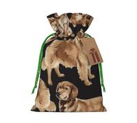 WSHFFILO Golden Retrievers printed Bag Jute Drawstring Gift Bag