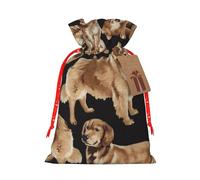 WSHFFILO Golden Retrievers printed Bag Jute Drawstring Gift Bag