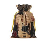 WSHFFILO Guitar Bass Music Musical Instruments printed Bag Jute Drawstring Gift Bag
