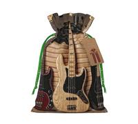 WSHFFILO Guitar Bass Music Musical Instruments printed Bag Jute Drawstring Gift Bag