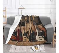 WSHFFILO Guitar Bass Music Musical Instruments printed Ultra-Soft Micro Fleece Blanket Plush sofa throw