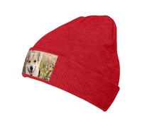 WSHFFILO happy Corgi Dog printed Knitted Hat Fashionable brimless cap Warm beanies
