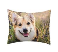 WSHFFILO happy Corgi Dog printed Pillow Case 20x26in Decorative pillowcase Throw Pillow Cover