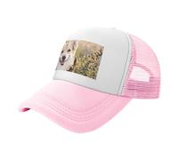 WSHFFILO happy Corgi Dog printed Trucker Hats Adjustable Mesh Baseball Cap Sports hat