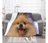 WSHFFILO Happy short-haired pomeranian printed Ultra-Soft Micro Fleece Blanket Plush sofa throw