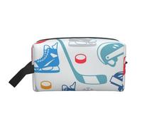 WSHFFILO Hockey Elements Creative Patterned Printed Storage Bag Makeup Bag Travel Toiletry Bag