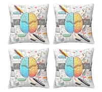 WSHFFILO Human Brain printed Throw pillow Decorative Pillow Cover Soft Square Cushion Cover