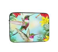 WSHFFILO Hummingbirds Red Flower Hibiscus printed Laptop Case Portable Laptop Bag Laptop Organiser