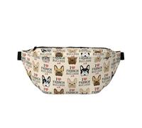 WSHFFILO I Love French Bulldog Printed Crossbody Waist Pack Casual Chest Bag