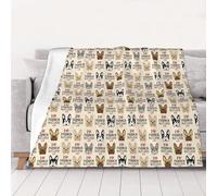 WSHFFILO I Love French Bulldog printed Ultra-Soft Micro Fleece Blanket Warm Blanket