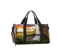 WSHFFILO Iceland Waterfall River Field Sunset printed Handheld crossbody sports luggage bag Shoulder Bag travelling bag