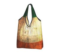 WSHFFILO Irish Flag printed Portable shopping bag storage bag tote