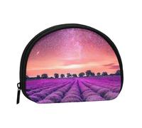 WSHFFILO Lavender Fields Printed Shell Storage Bag Mini Coin Organiser