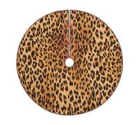 WSHFFILO Leopard Print printed Christmas tree skirt Christmas Tree Skirt Base Cover