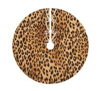 WSHFFILO Leopard Print printed Christmas tree skirt Christmas Tree Skirt Base Cover