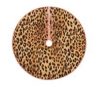 WSHFFILO Leopard Print printed Christmas tree skirt Christmas Tree Skirt Base Cover