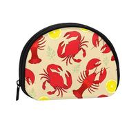 WSHFFILO Lobster and Crab Printed Shell Storage Bag Mini Coin Organiser