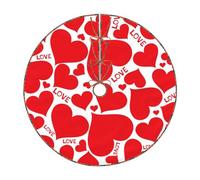 WSHFFILO Love Heart printed Christmas tree skirt Christmas Tree Skirt Base Cover