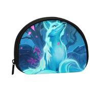 WSHFFILO Magic Blue Fox Printed Shell Storage Bag Mini Coin Organiser