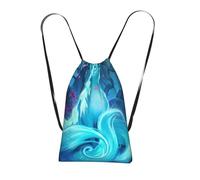 WSHFFILO Magic Blue Fox printed Storage bag with a drawstring backpack Drawstring strap pack Gym Bag