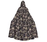 WSHFFILO Many Skulls Get Together printed Adult Hooded Cloak Hooded Poncho Party Decoration cape