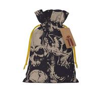 WSHFFILO Many Skulls Get Together printed Bag Jute Drawstring Gift Bag